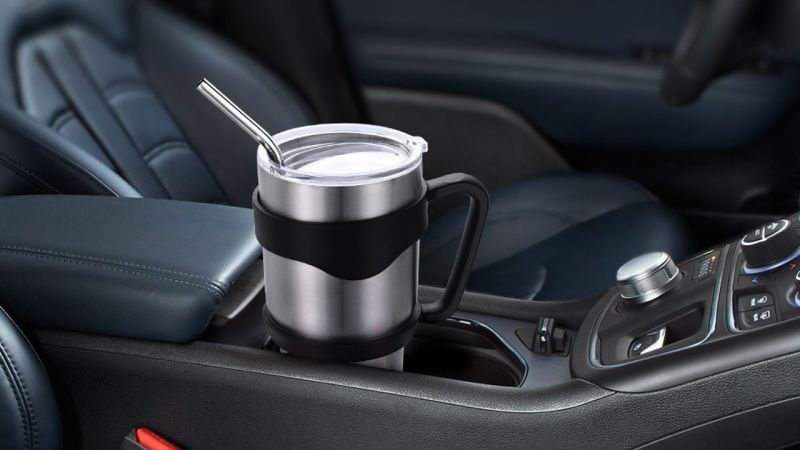 Homitt 30 oz. Tumbler With Lid, Handle, and Two Straws, $13 with code PH2RJ8UD